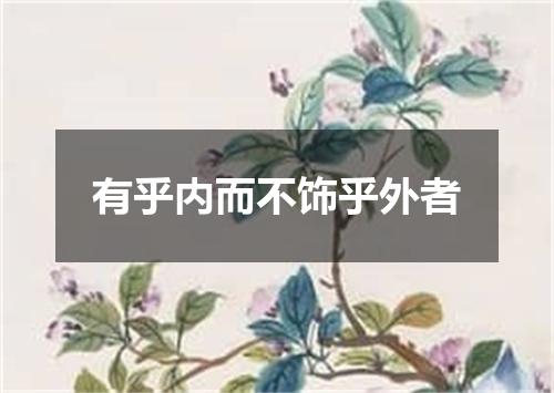 有乎内而不饰乎外者