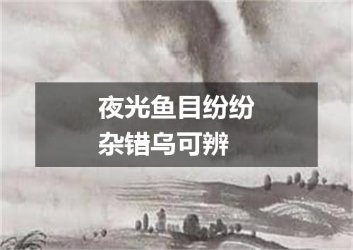 夜光鱼目纷纷杂错乌可辨