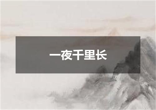 一夜千里长