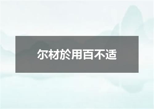 尔材於用百不适