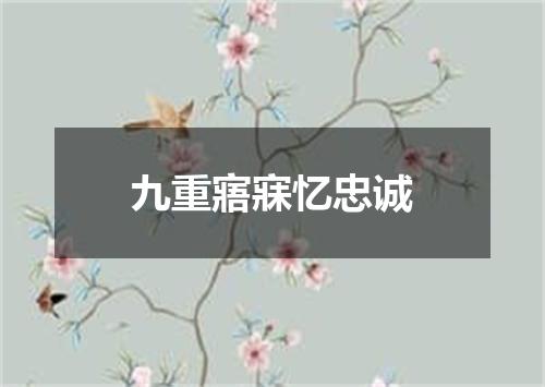 九重寤寐忆忠诚