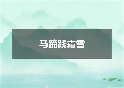 马蹄践霜雪