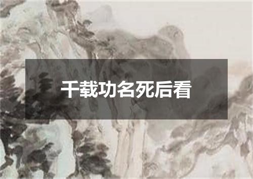 千载功名死后看