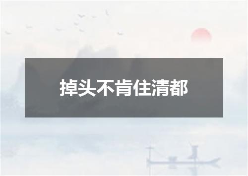 掉头不肯住清都