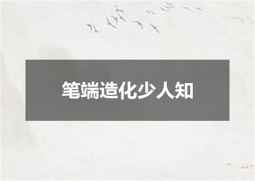 笔端造化少人知