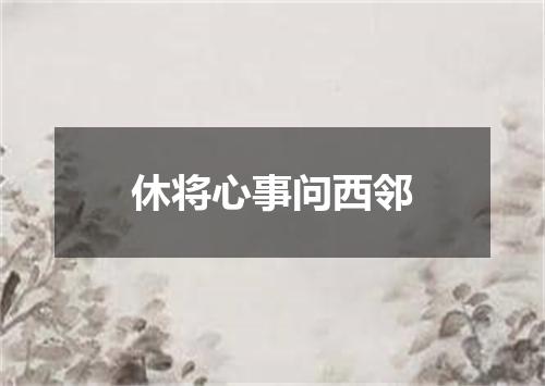 休将心事问西邻