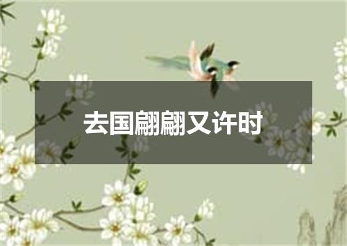 去国翩翩又许时
