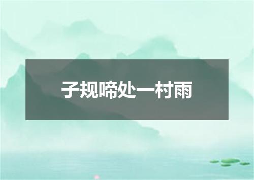 子规啼处一村雨