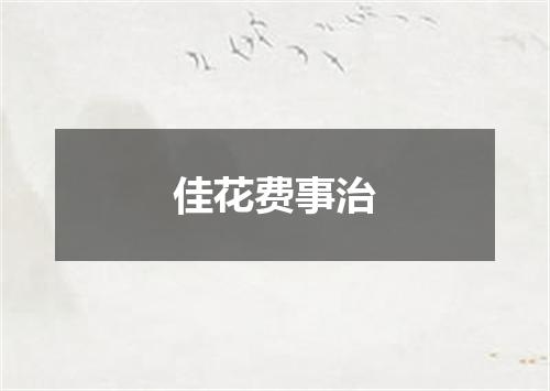 佳花费事治
