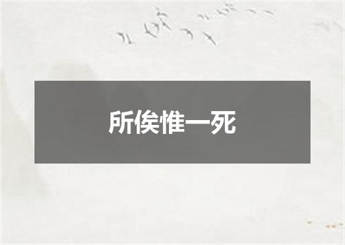 所俟惟一死