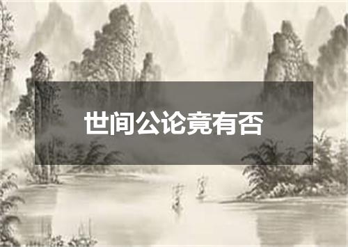 世间公论竟有否