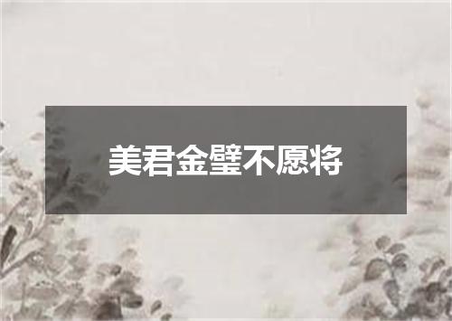美君金璧不愿将