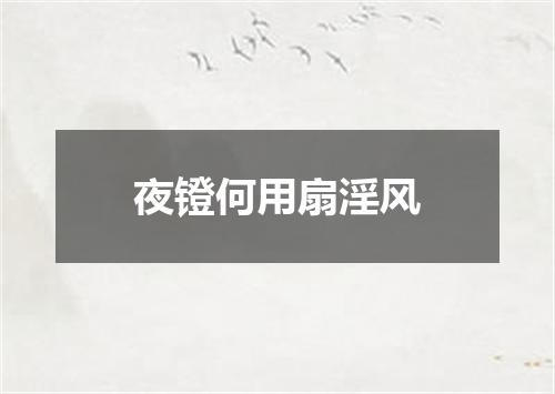 夜镫何用扇淫风