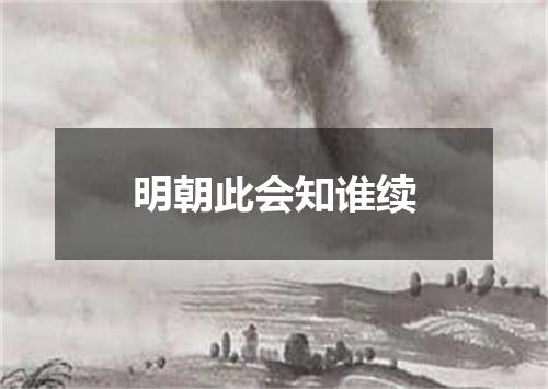 明朝此会知谁续