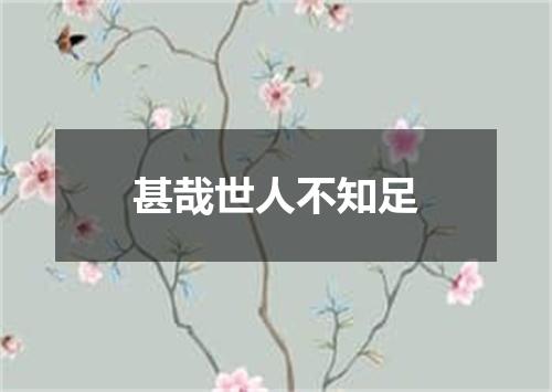 甚哉世人不知足