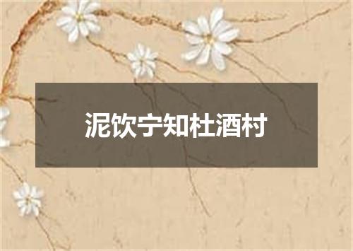 泥饮宁知杜酒村