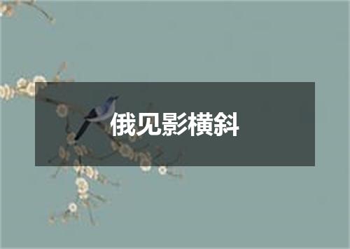 俄见影横斜
