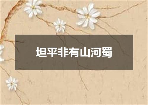 坦平非有山河蜀