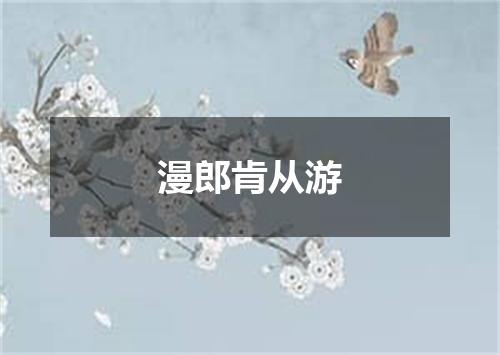 漫郎肯从游