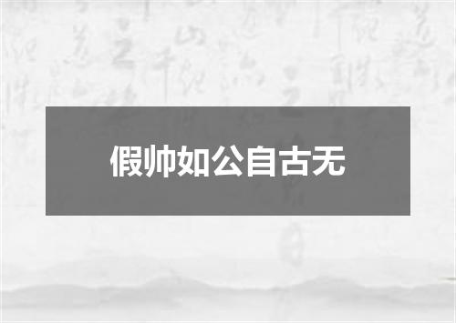假帅如公自古无