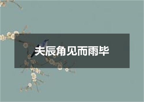 夫辰角见而雨毕