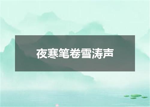 夜寒笔卷雪涛声