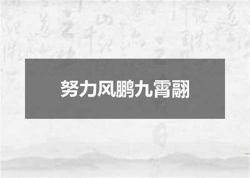 努力风鹏九霄翮