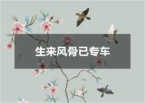 生来风骨已专车