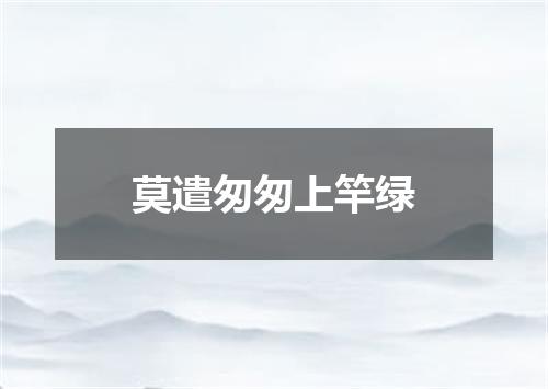 莫遣匆匆上竿绿