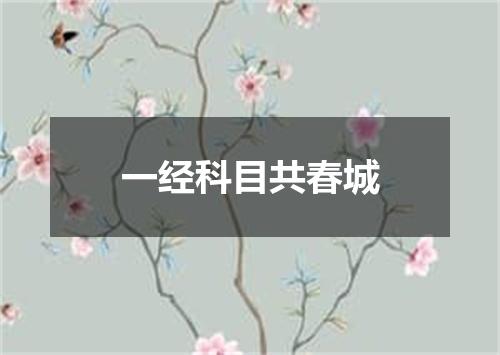 一经科目共春城