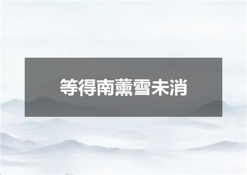 等得南薰雪未消