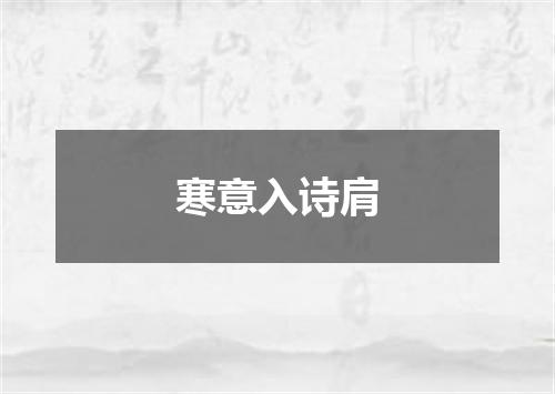 寒意入诗肩