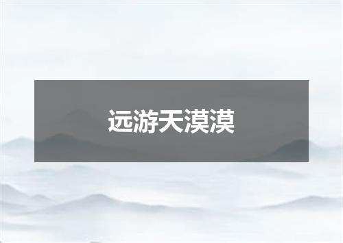 远游天漠漠