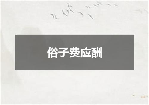 俗子费应酬