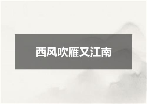 西风吹雁又江南