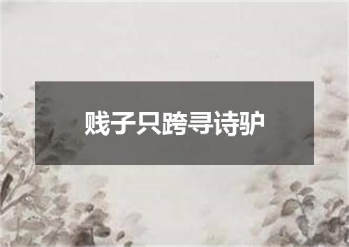 贱子只跨寻诗驴