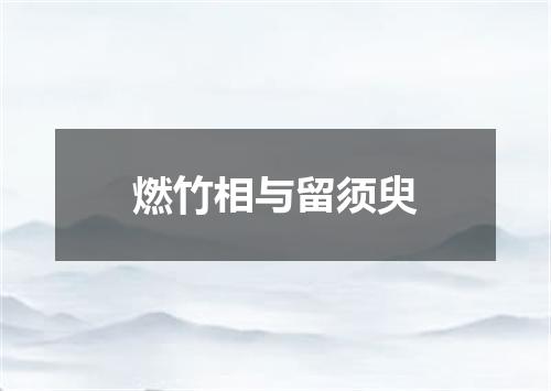 燃竹相与留须臾