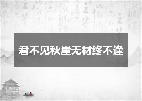 君不见秋崖无材终不逢