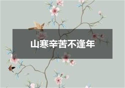 山寒辛苦不逢年