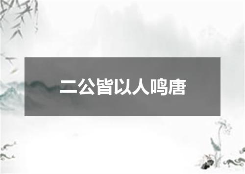 二公皆以人鸣唐
