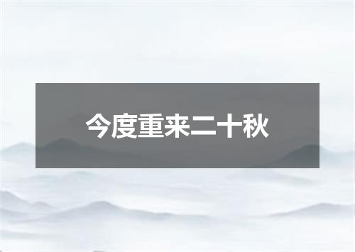 今度重来二十秋