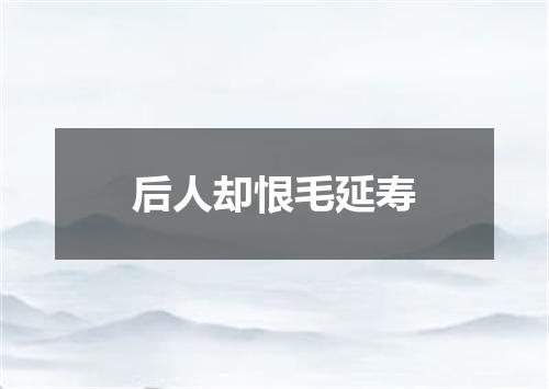后人却恨毛延寿