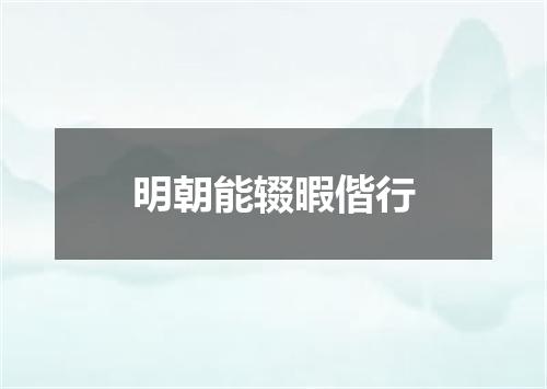 明朝能辍暇偕行
