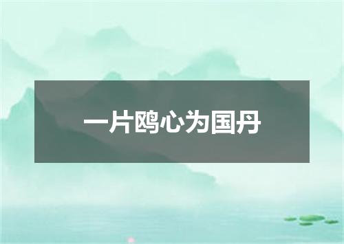 一片鸥心为国丹