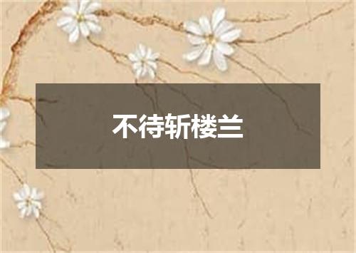 不待斩楼兰