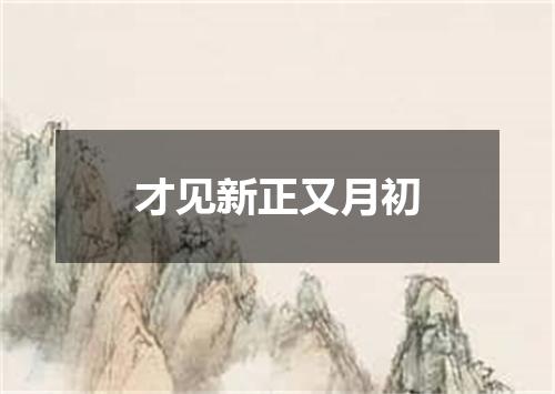 才见新正又月初