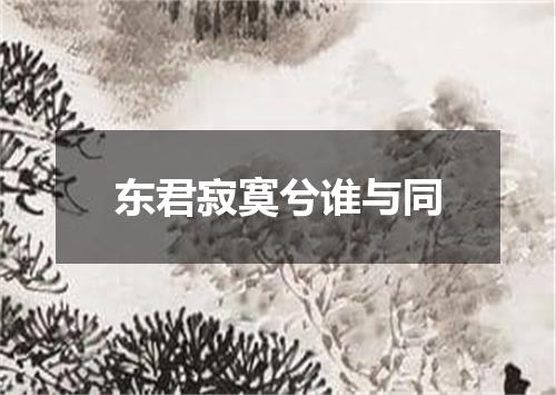 东君寂寞兮谁与同