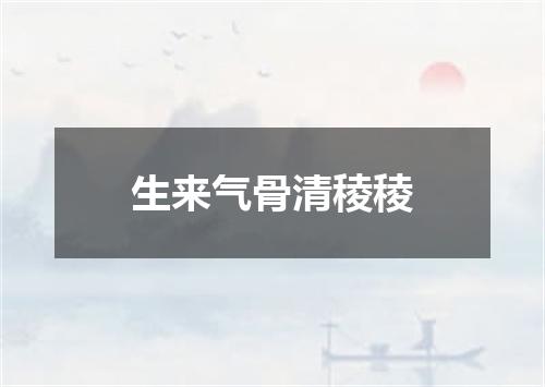 生来气骨清稜稜