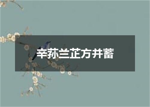 辛荪兰芷方并蓄
