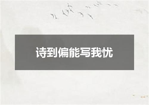 诗到偏能写我忧